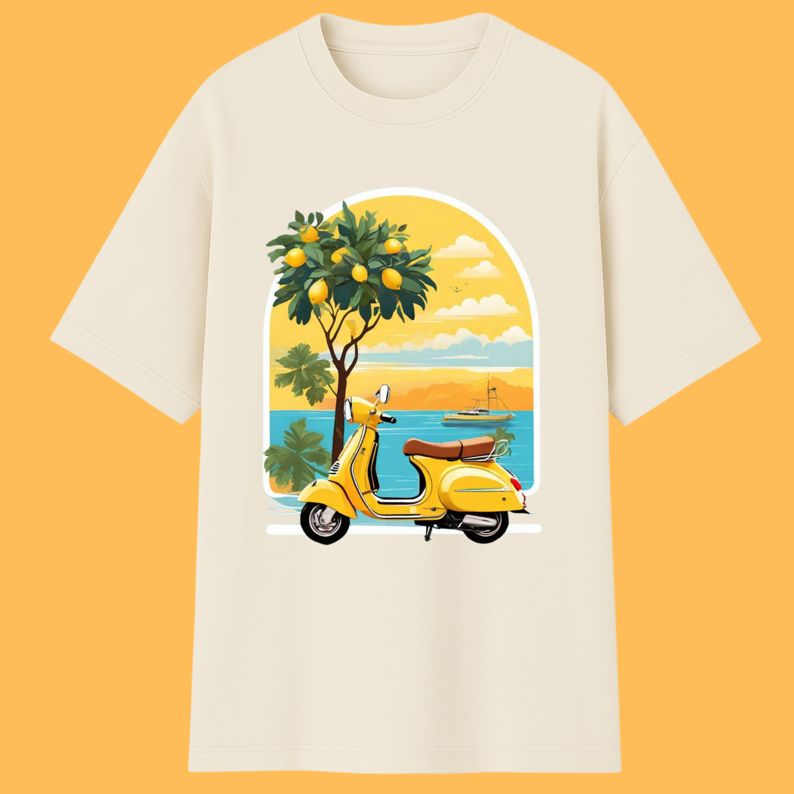 Yellow Scooter & Beach
