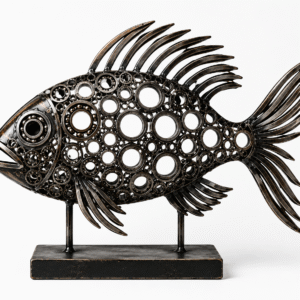 Metal fish sculpture