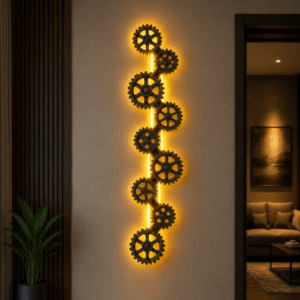 Industrial Zig-Zag Gear Wall Light