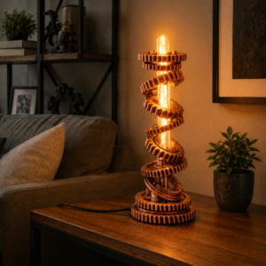Copper Spiral Gear Table Lamp