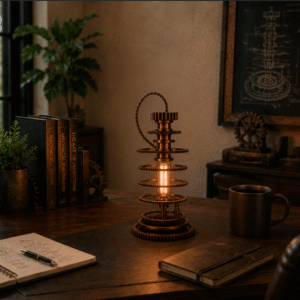 Industrial Gear Table Lamp – Copper Edition