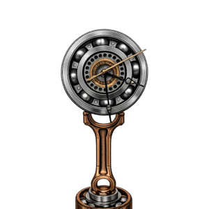 Industrial Piston Bearing Desk Clock - Copper Finish